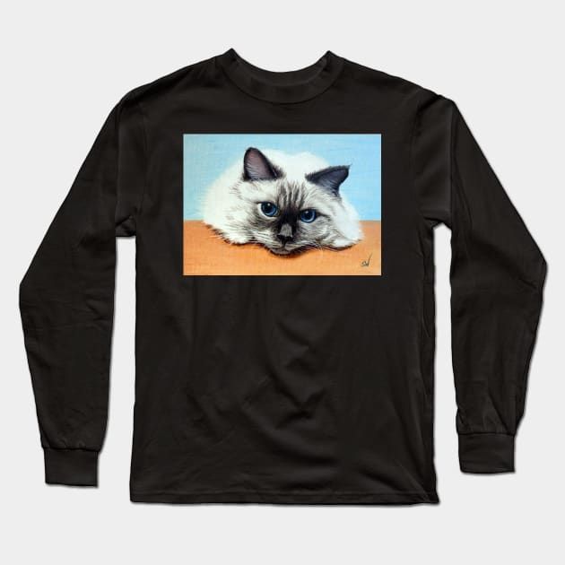 Birman Cat Long Sleeve T-Shirt by Sandra Warmerdam